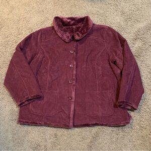 Denim & Co Reversible Jacket Fleece Corduroy 2X